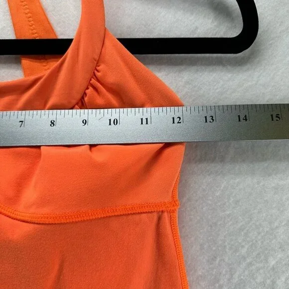 Lululemon Top Womens Size 2 Scoop Me Up Tank II Luon Athletic Workout Orange - Picture 8 of 9